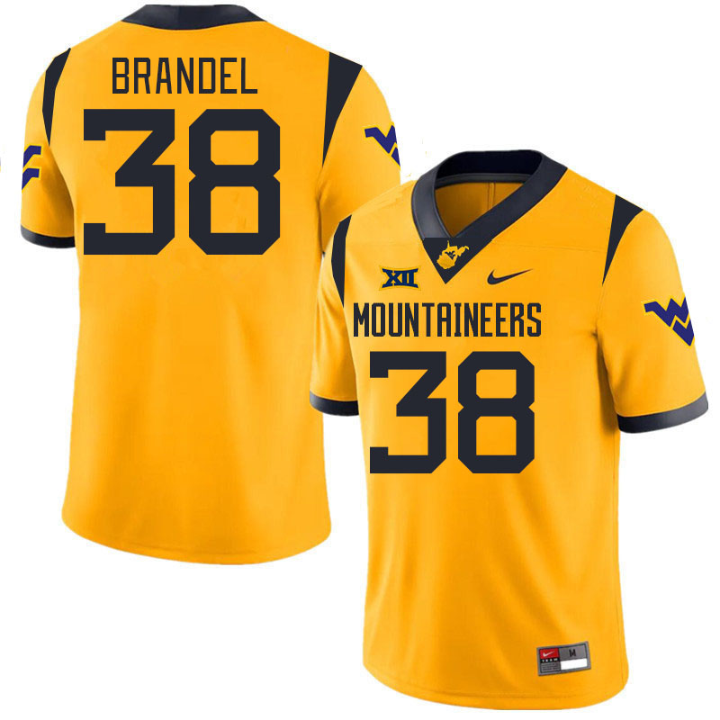 Men #38 Donald Brandel West Virginia Mountaineers College 2024 New Uniforms Football Jerseys Stitche